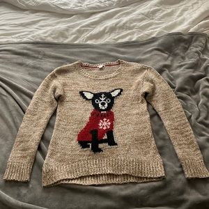 Xhilaration knitted sweater with dog design. Size: XS.